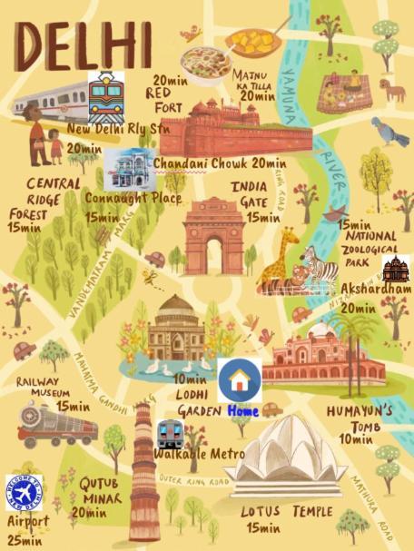 Nearby Lutyen's Delhi Just 15min From Connaught Place Homestay New Delhi